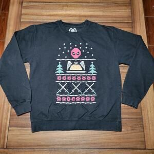 Teepublic LS Black Unisex Sweatshirt Deadpool Taco Angel Christmas - Size Medium